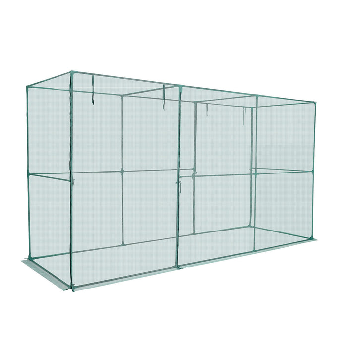 VEVOR Crop Cage, 3.56 x 1.2 x 1.94 m Plant Protection Tent with Zippered Door, Wind-Resistant Tall Crop Cage, Easy to Install, Outdoor Raised Bed Cover, Tomato Plant Netting for Garden Patio Lawn