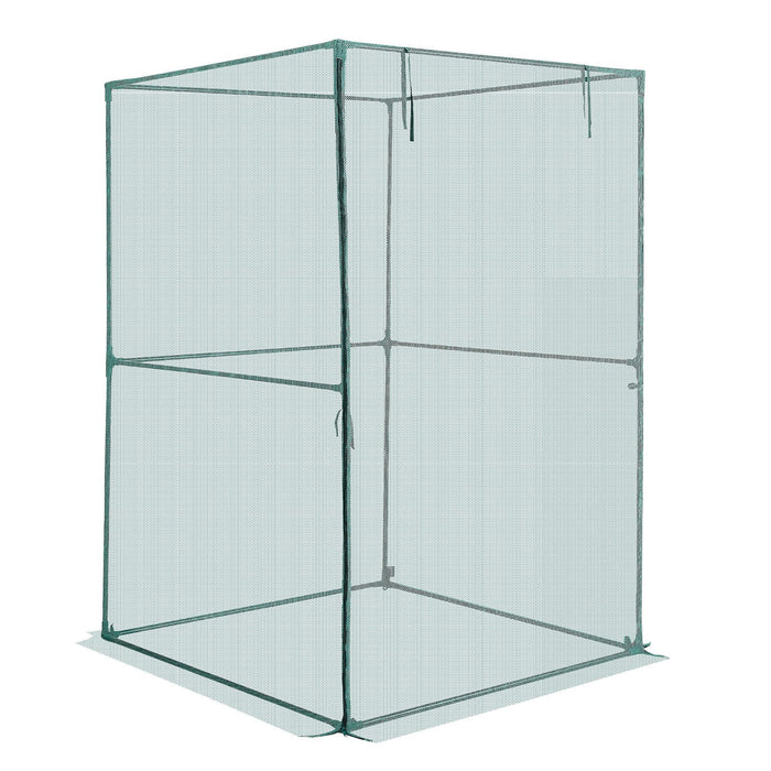 VEVOR Crop Cage, 1.2 x 1.2 x 1.8 m Plant Protection Tent with Zippered Door, Wind-Resistant Tall Crop Cage, Easy to Install, Outdoor Raised Bed Cover, Tomato Plant Netting for Garden Patio Lawn
