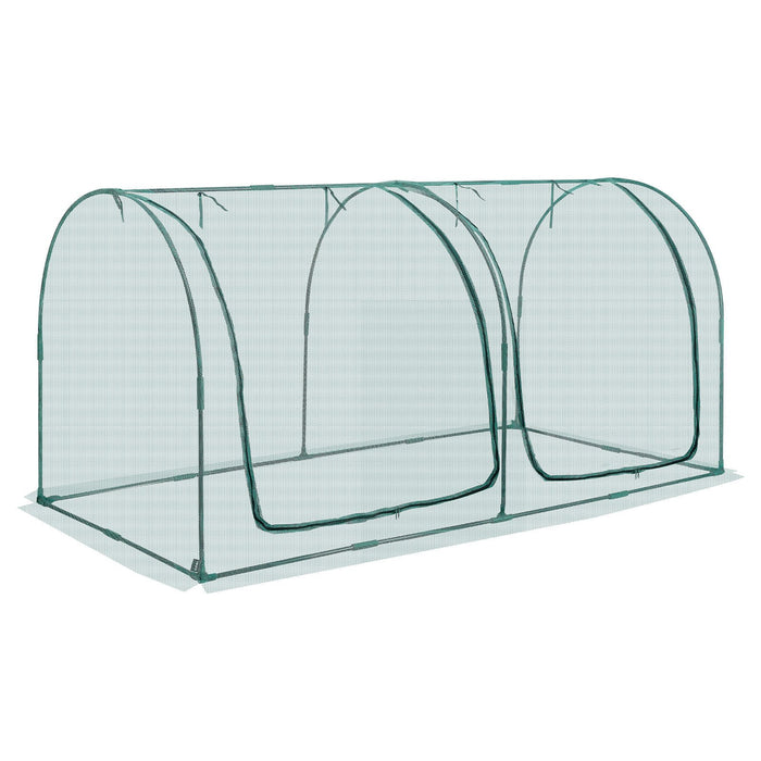 VEVOR Crop Cage, 2.48 x 1.2 x 1.2 m Plant Protection Tent with Zippered Door, Wind-Resistant Tall Crop Cage, Easy to Install, Outdoor Raised Bed Cover with Frame, Plant Netting for Garden Patio Lawn