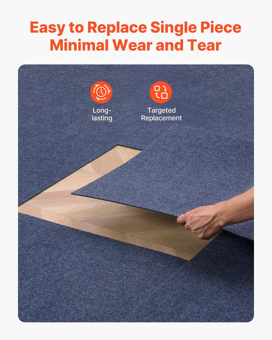 Carpet Tiles 610x610 mm, 15 Pack Peel and Stick Carpet Square Rug, Self Adhesive Commercial Floor Soft Padded for Seamless Cover 5.6㎡, Easy DIY Replacement for Living Room Office, Gray