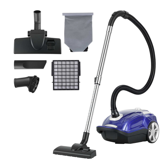 DEVANTI Bagged Vacuum Cleaner Powerful Suction for Carpet Wood Tile Floor