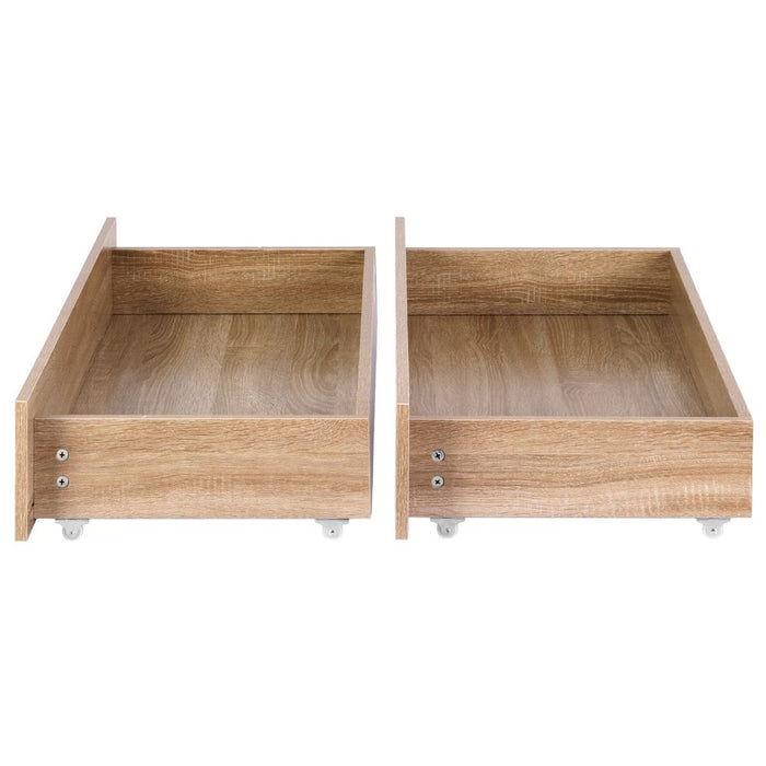 Artiss 2pcs Under Bed Storage with Wheels Rolling Wooden Drawers Single & Double