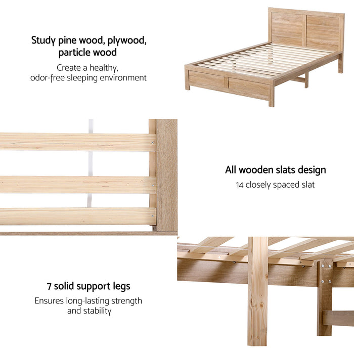 Artiss King Single Size Bed Frame with 2 Drawers Bedroom Furniture