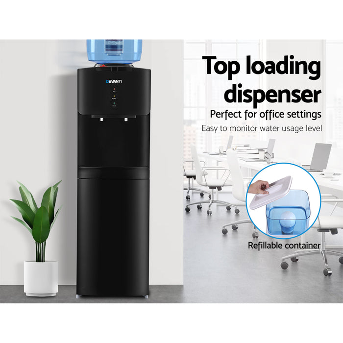 Devanti Water Cooler Dispenser Stand 22L Bottle Black w/2 Filter