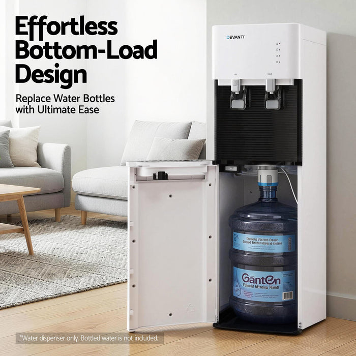 Devanti 2 Taps Water Cooler Dispenser Bottom Loading Dispenser Chiller Filter Purifier
