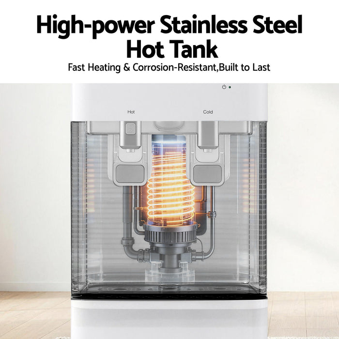 Devanti 2 Taps Water Cooler Dispenser Bottom Loading Dispenser Chiller Filter Purifier