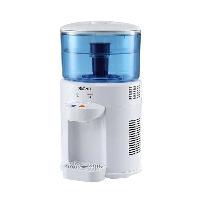Devanti 5L Bench Top Water Cooler Dispenser with Filter 2 Taps Countertop Water Purifier