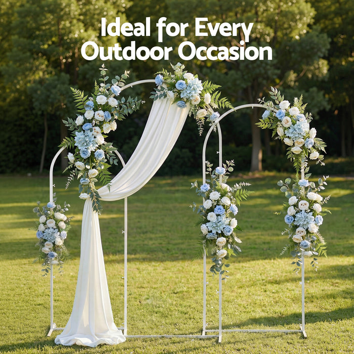 Wedding Arch Backdrop Stand Set of 3 Metal Wedding Arched Frame White, Easy to Assemble, Stable Balloon Arch Standfor Wedding, Baby Shower, Party Decoration