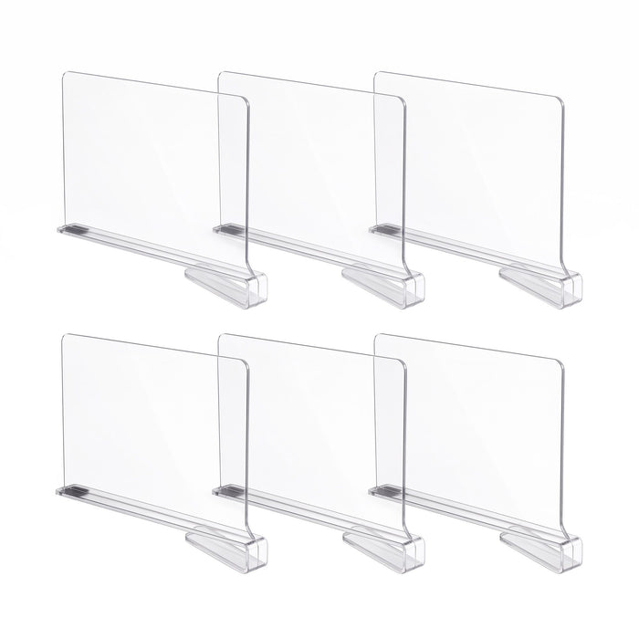Artiss 6 Pack Closet Organizers and Storage Clear Shelf Dividers