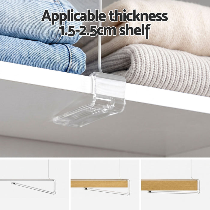 Artiss 6 Pack Closet Organizers and Storage Clear Shelf Dividers