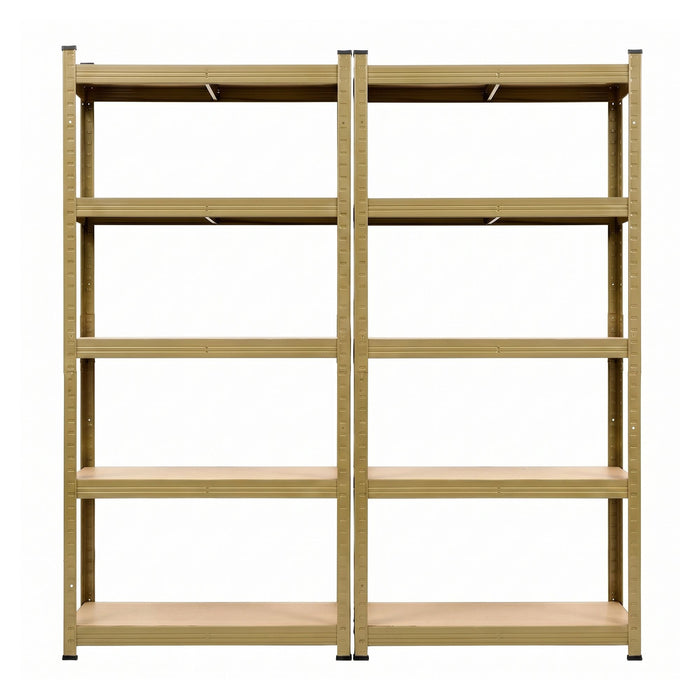Giantz 2-Rack Garage Shelving 1.6X0.8m MDF Warehouse Shelves Storage Rack Yellow