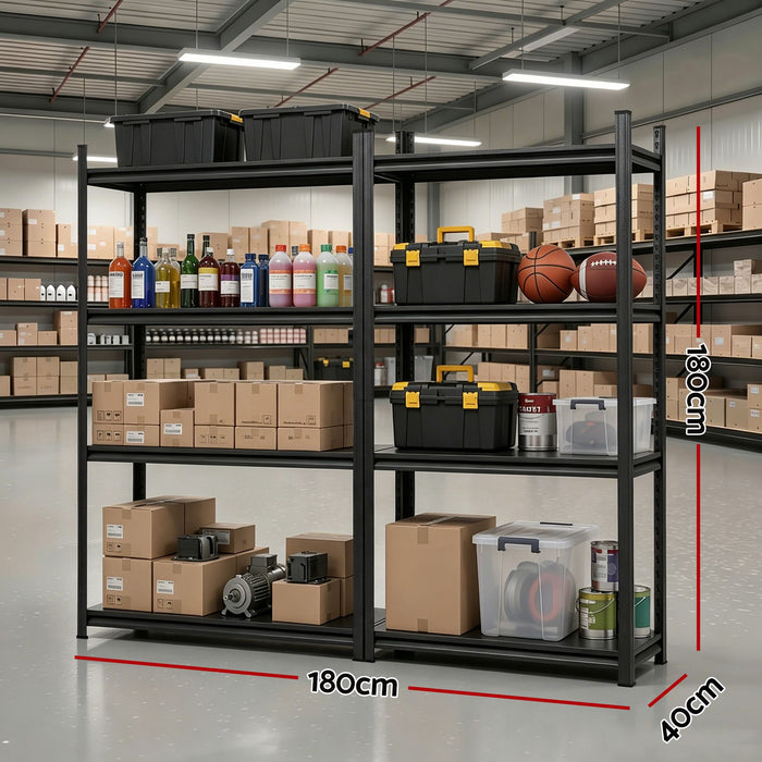 Giantz Garage Shelving 1.8X1.8m Warehouse Rack Storage Shelves Workshop Racks Steel