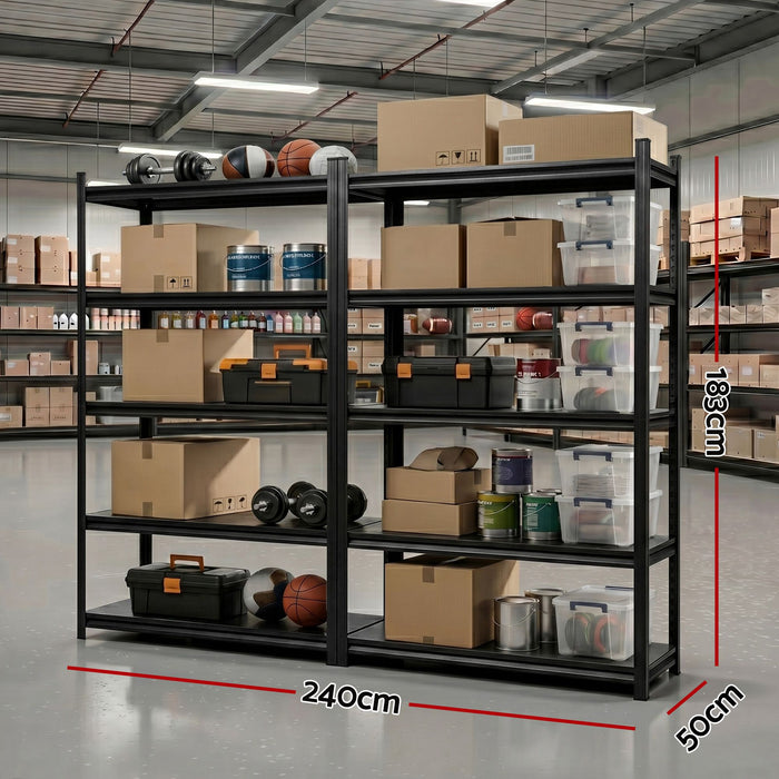 Giantz Garage Shelving 2.4X1.8m Warehouse Rack Storage Shelves Workshop Racks Steel