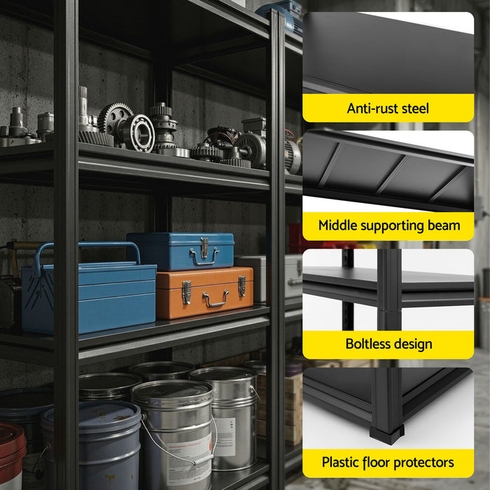 Giantz Garage Shelving 2.4X1.8m Warehouse Rack Storage Shelves Workshop Racks Steel