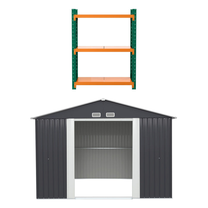 Giantz Garden Shed with 3-Tier Garage Shelving Rack Outdoor Tool Storage Racks