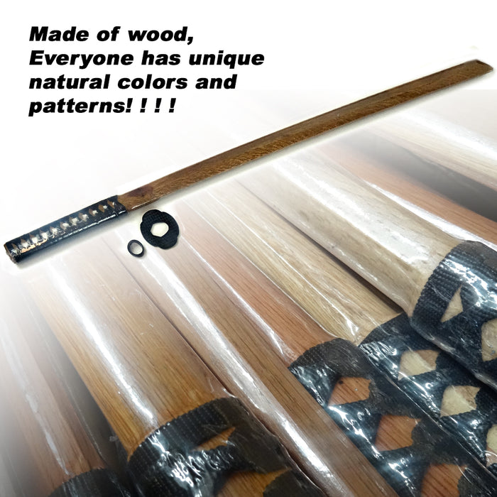 Natural Colors / Black 1M Datio Bokken Wooden Katana Kendo Samurai Practice Sword