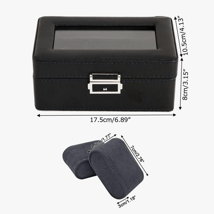 3/6/12 Grids Watch Storage Case Organizer With Key Lock Transparent Display