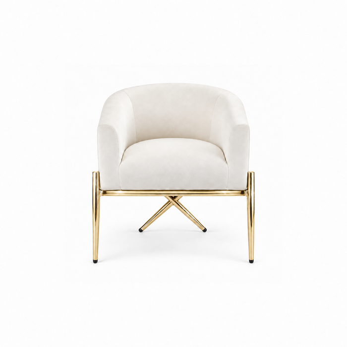Artiss Armchair Velvet Lounge Accent Chair Nursing Sofa White, Single Sofa Armchair for Living Room, Bedroom, Office and Vanity.