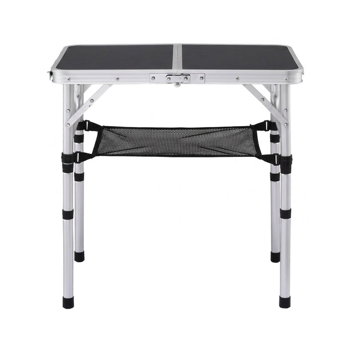 Weisshorn Folding Camping Table Adjustable Aluminium 60 x 40 cm Black