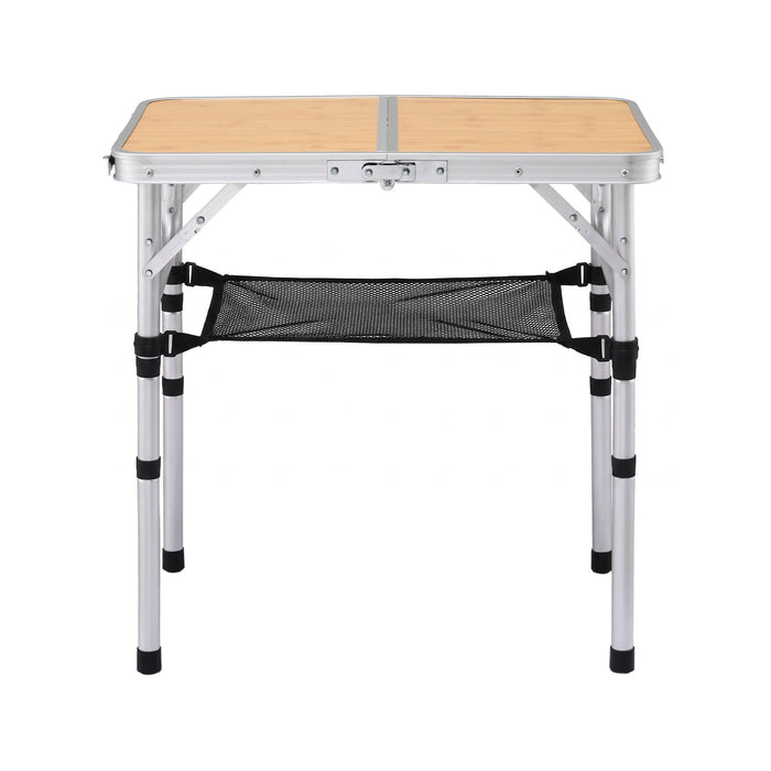 Weisshorn Folding Camping Table Adjustable Aluminium 60 x 40 cm Wood Grain