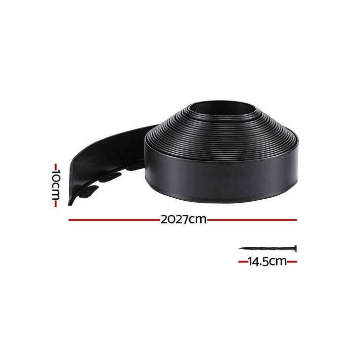 Green Fingers Garden Edging 60ft 30pcs Flexible Garden Border Plastic Lawn Edging Black