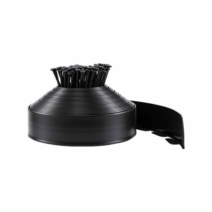Green Fingers Garden Edging 60ft 30pcs Flexible Garden Border Plastic Lawn Edging Black
