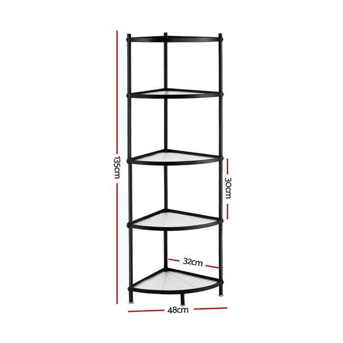 Artiss 5-Tier Kitchen Corner Shelf Rack Stand Microwave Metal Storage Shelves