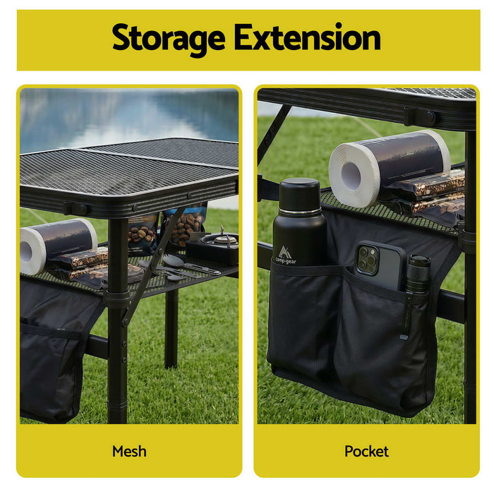 Gardeon BBQ Camp Table, 60*40*56 Portable Foldable Lightweight Grill Outdoor Metal Table 2.5kg