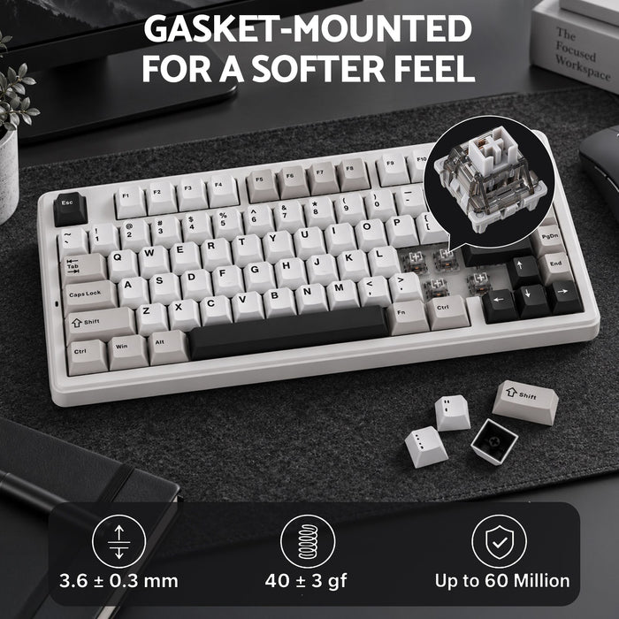 SOLAKAKA A75 75% Gasket Mechanical Keyboard Tri-Mode Hot-Swap Knob