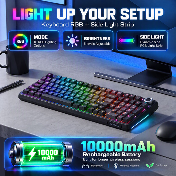 SOLAKAKA Ki99 Pro 99-Key Gasket Mechanical Keyboard Tri-Mode Hot-Swap Knob