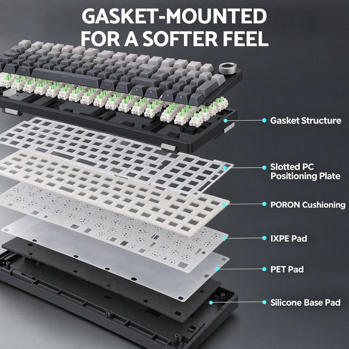 SOLAKAKA Ki99 Pro 99-Key Gasket Mechanical Keyboard Tri-Mode Hot-Swap Knob