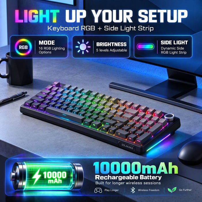 SOLAKAKA Ki99 Pro 99-Key Gasket Mechanical Keyboard Tri-Mode Hot-Swap Knob