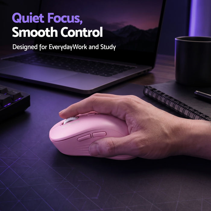 SOLAKAKA Silent Wireless Mouse Bluetooth 2.4GHz 4200 DPI 7 Buttons
