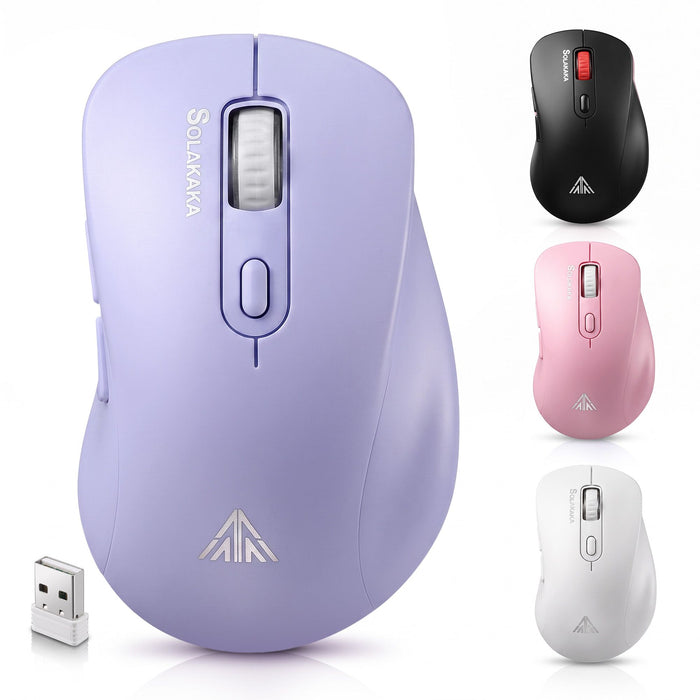 SOLAKAKA Silent Wireless Mouse Bluetooth 2.4GHz 4200 DPI 7 Buttons