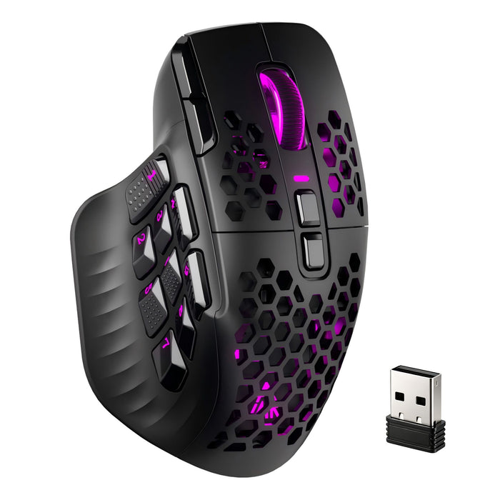 SOLAKAKA Wireless MMO Gaming Mouse 16 Buttons Bluetooth 24000 DPI RGB