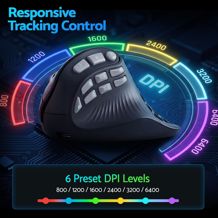 SOLAKAKA E9 Pro Vertical MMO Mouse Tri-Mode 36000 DPI 8000Hz PAW3395