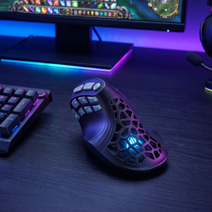 SOLAKAKA E9 Pro Vertical MMO Mouse Tri-Mode 36000 DPI 8000Hz PAW3395