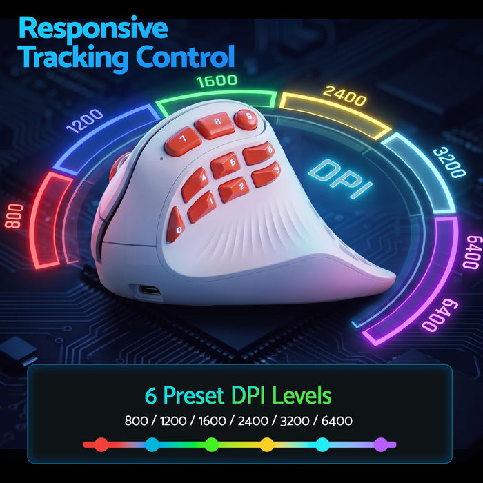 SOLAKAKA E9 Pro Vertical MMO Mouse Tri-Mode 36000 DPI 8000Hz PAW3395