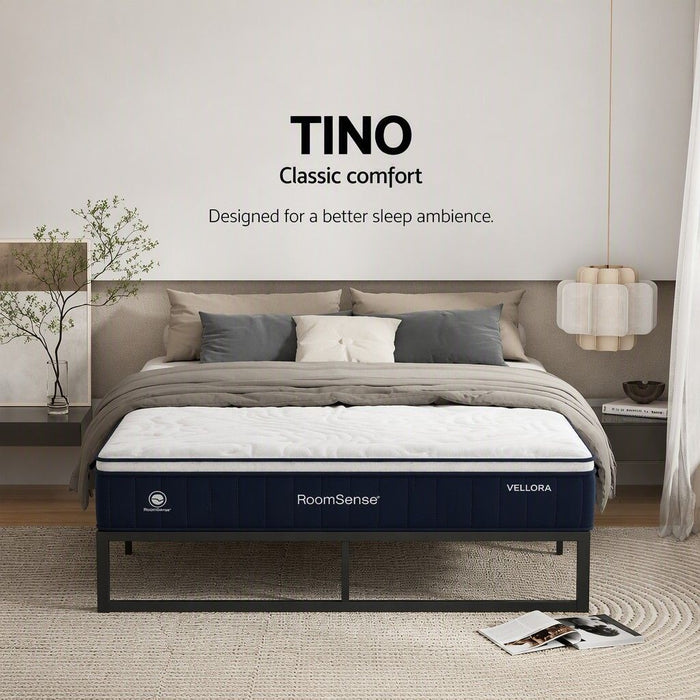 RoomSense Double 30cm Latex Hybrid Mattress Bundle with Metal Bed Frame