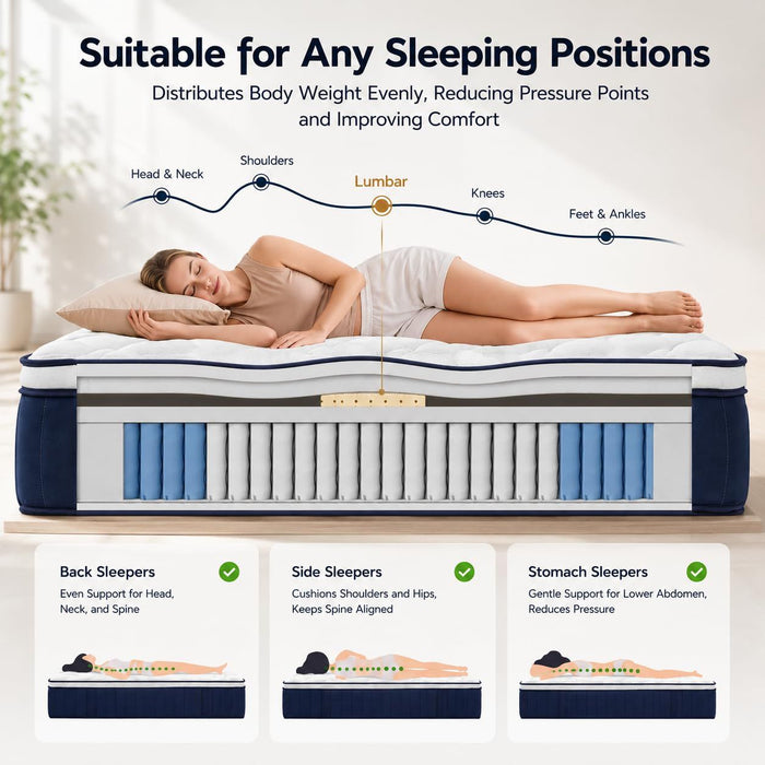 RoomSense Queen 30cm Latex Hybrid Mattress Bundle with Metal Bed Frame