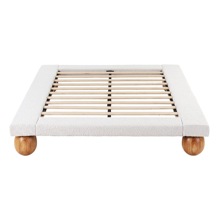 RoomSense Queen 26cm Firm Mattress Bundle with Beige Boucle Bed Frame