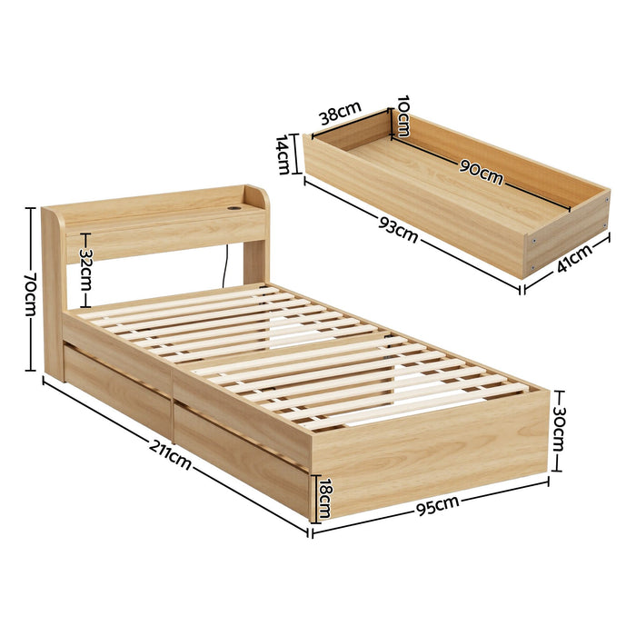 RoomSense Single Firm Mattress 26cm Bundle with Storage Bed Frame