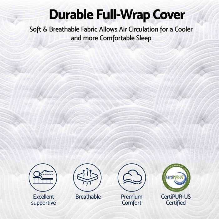 RoomSense King Single Mattress, 34cm Thick Medium Soft Hybrid Mattress for Back Pain Relief, Tencel Cooling Pocket Spring Mattress King Single Size in a Box