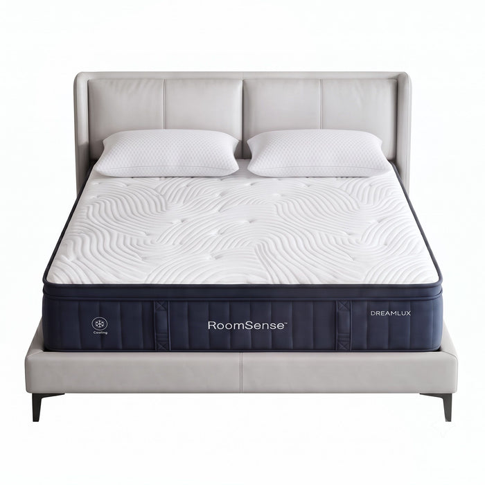 RoomSense Queen 34cm Medium Soft Gel Mattress Bundle with 2 Cooling Pillows