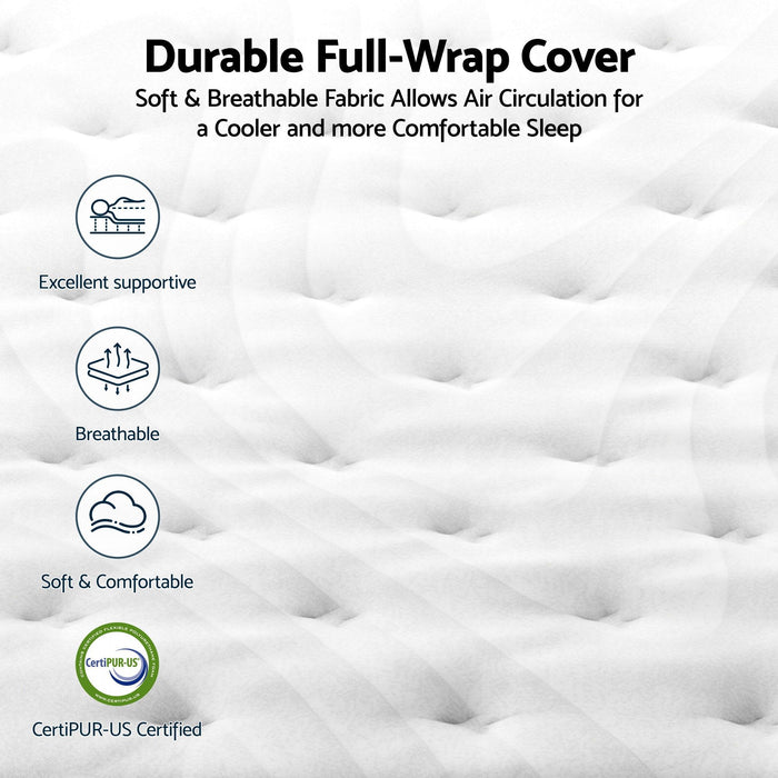 RoomSense Single Mattress , 30cm Medium Firm Hybrid Mattress with Latex Lumbar Support for Back Pain Relief , Pocket Spring Mattress Single Size in a Box