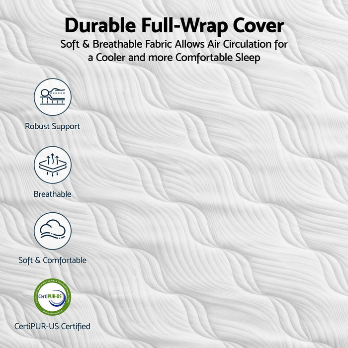 RoomSense Double Mattress, 26cm Orthopedic Firm Mattress for Back Pain Relief, Pocket Spring Hybrid Mattress Double Size for Home & Rental