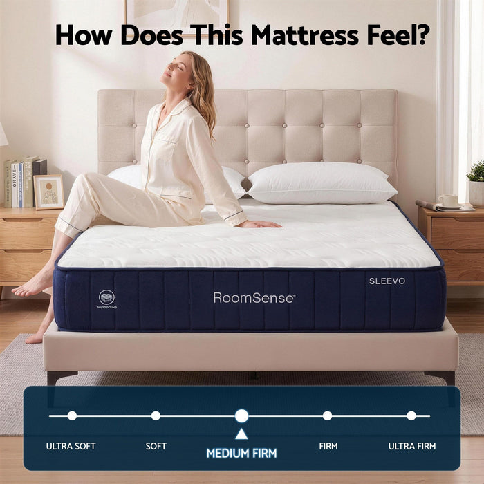 RoomSense King Single Mattress, 26cm Orthopedic Firm Mattress for Back Pain Relief, Pocket Spring Hybrid Mattress King Single Size for Home & Rental