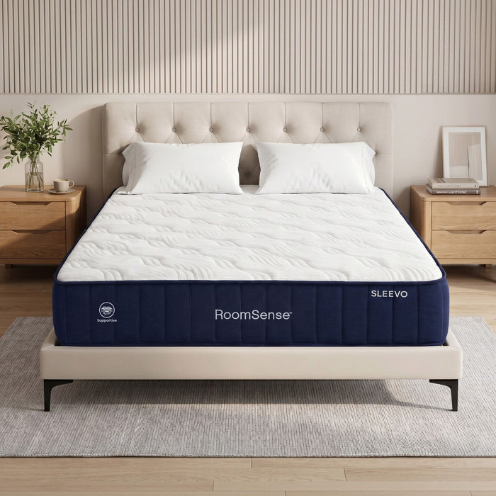 RoomSense Queen Mattress, 26cm Orthopedic Firm Mattress for Back Pain Relief, Pocket Spring Hybrid Mattress Queen Size for Home & Rental
