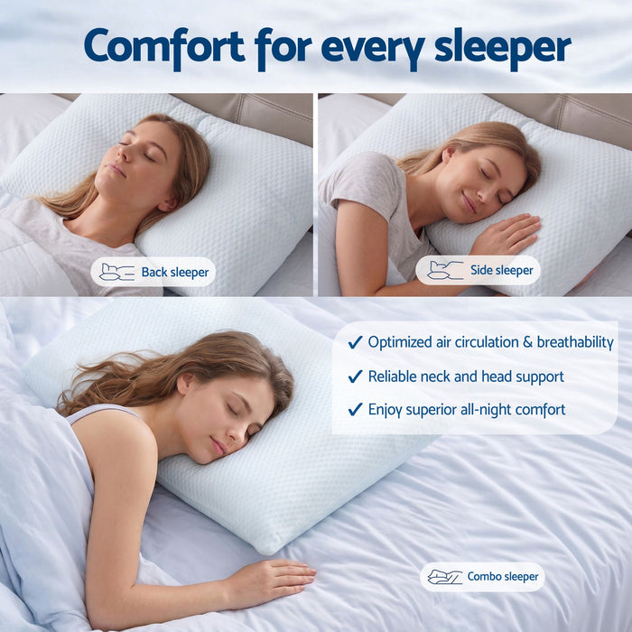 RoomSense Cooling Memory Foam Pillow Pillows 1 Pack, Anti-Flattening Bed Pillows for Hot Sleepers, Adjustable Shredded Gel Side Sleeper Pillow for Neck Support, Washable Cover, 72x50x15cm