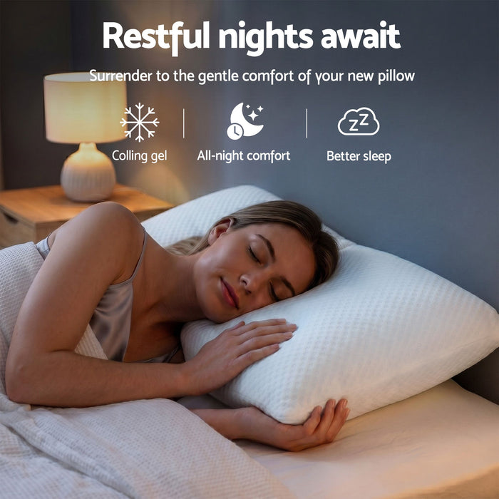 RoomSense Cooling Memory Foam Pillow Pillows 1 Pack, Anti-Flattening Bed Pillows for Hot Sleepers, Adjustable Shredded Gel Side Sleeper Pillow for Neck Support, Washable Cover, 72x50x15cm